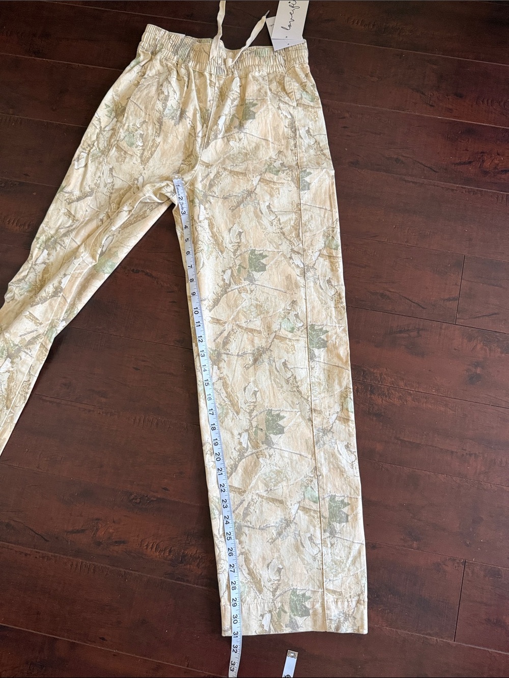 love, Fire Beige Camouflage Joggers with Subtle Green Print - Picture 4 of 11